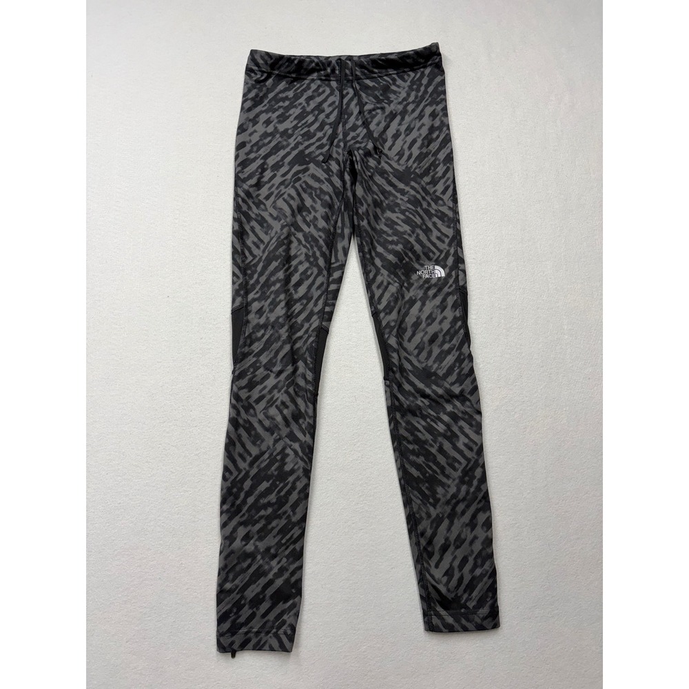 The North Face Leggings Womens Small Grey Black Camo Mesh Panel Running Tights